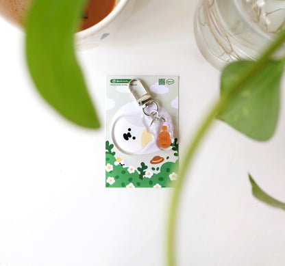 MeMe Cat in Spring Keychain