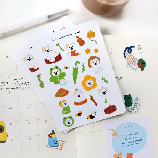 MeMe Cat in Spring Glossy Sticker Sheet