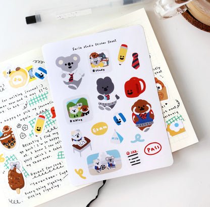 Smile Friends with School Memory Glossy Sticker Sheet