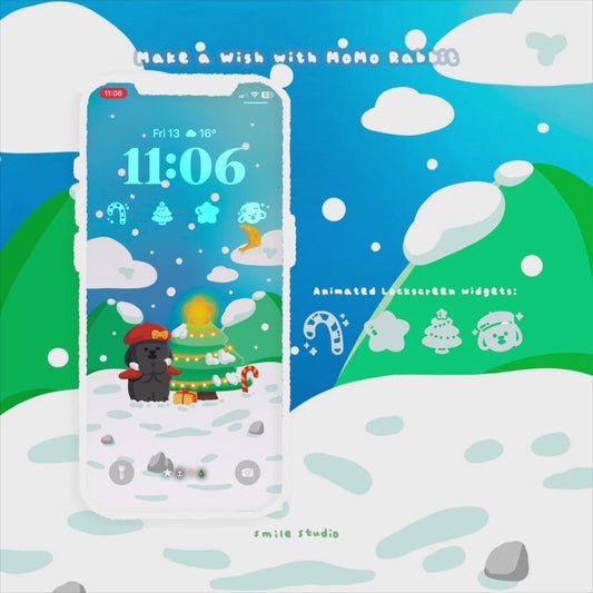 Make a Wish with MoMo Rabbit IOS theme