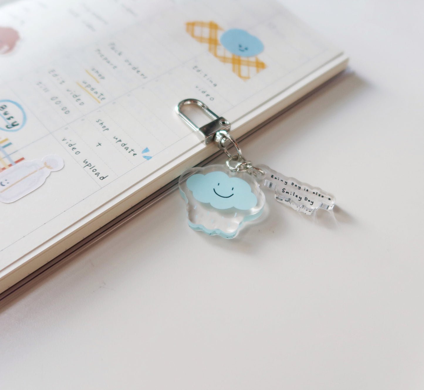 Smile Rainy Cloud Keychain