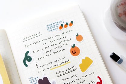 MoMo Rabbit in Fall Glossy Sticker Sheet