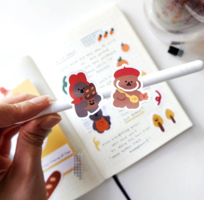 MoMo Rabbit in Fall Glossy Sticker Sheet