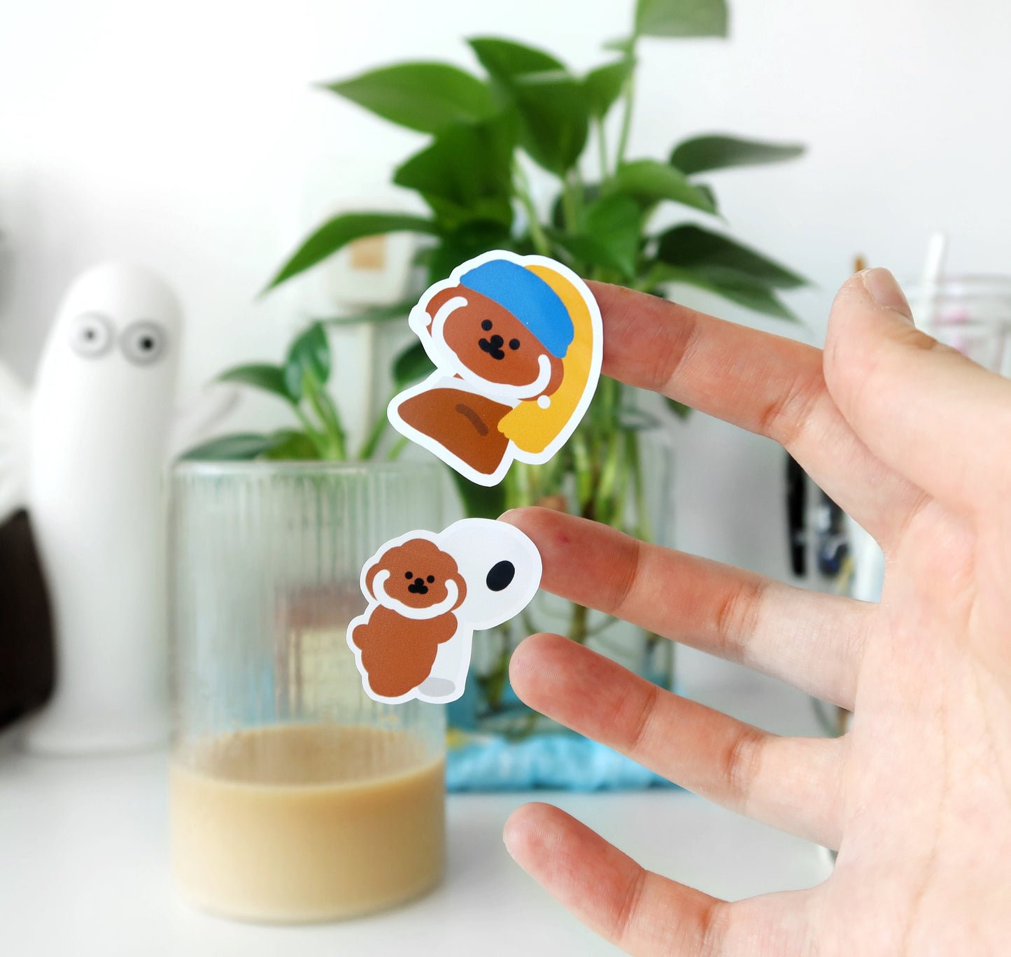 Rice Cake Puppy with Hobbies Glossy Sticker Sheet