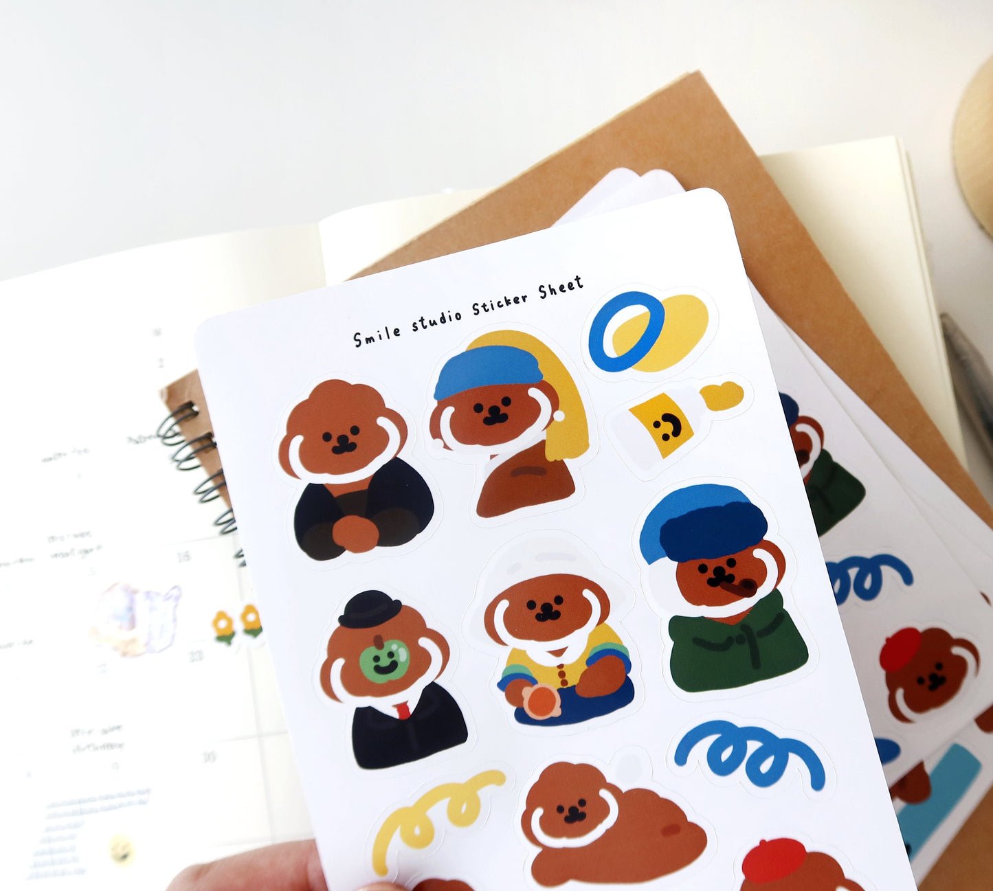 Rice Cake Puppy with Famous Painting Glossy Sticker Sheet