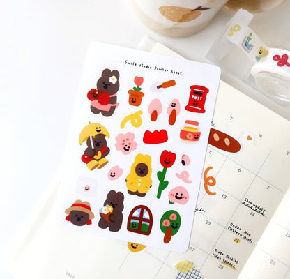 MoMo Rabbit in Spring Glossy Sticker Sheet