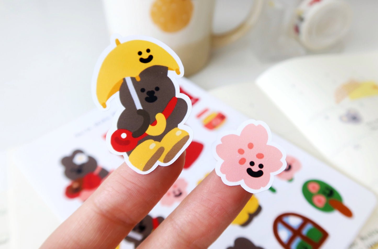MoMo Rabbit in Spring Glossy Sticker Sheet